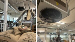 Air purifier at Gåshaga coffee roastery